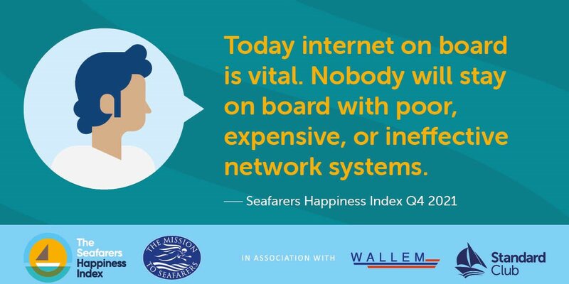 Seafarer Happiness Index (SHI) Q4 2021 - the importance of wifi on board