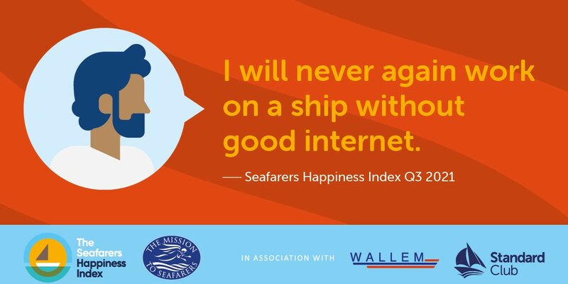 船員幸福度指数第3四半期は、インターネットアクセスが今日の船員にとって重要であることを示す